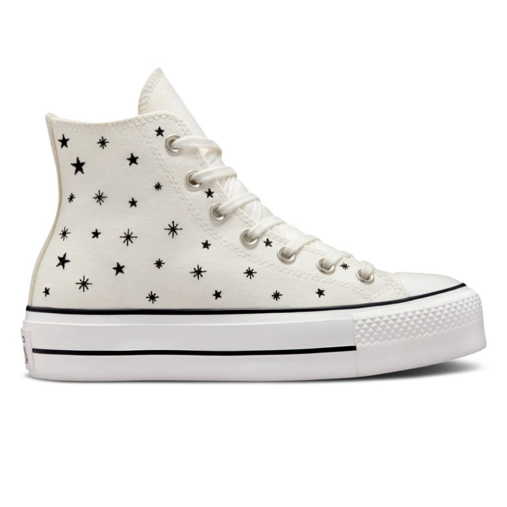 Converse CTAS Platform High Embroidered Stars Crystal Energy size 9.5 NEW